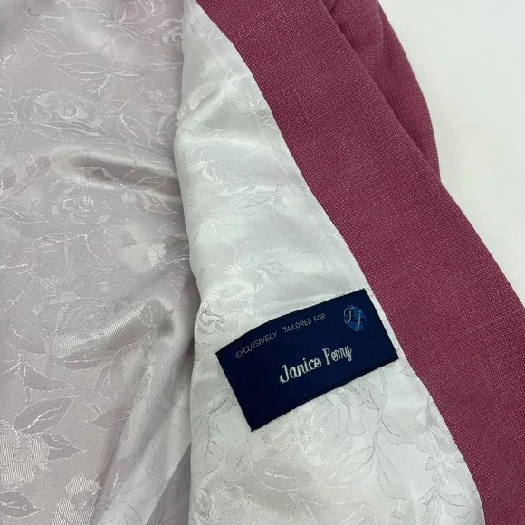 Tom James Holland & Sherry Custom Blazer Pink Womens 56" Chest = 4X - Picture 7 of 15